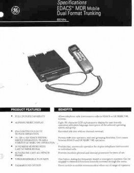 Буклет GE EDACS MDR Mobile Dual Format Trunking, 55-300, Баград.рф